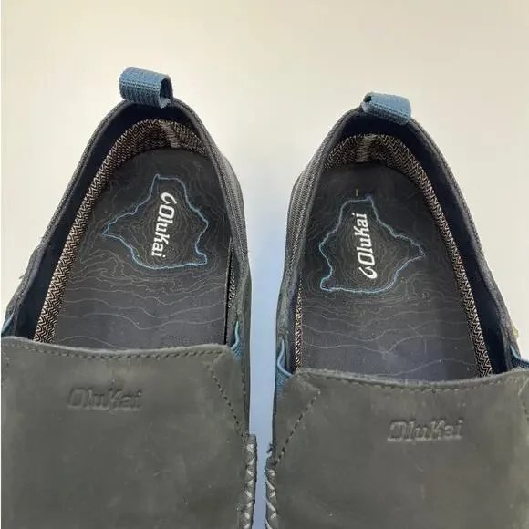 OluKai Men's Na'i Leather WP Waterproof Drop-In Heel Comfort Slip-On - Size 13 - Picture 6 of 11